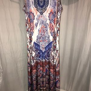 Womens sleeveless printed maxi dress